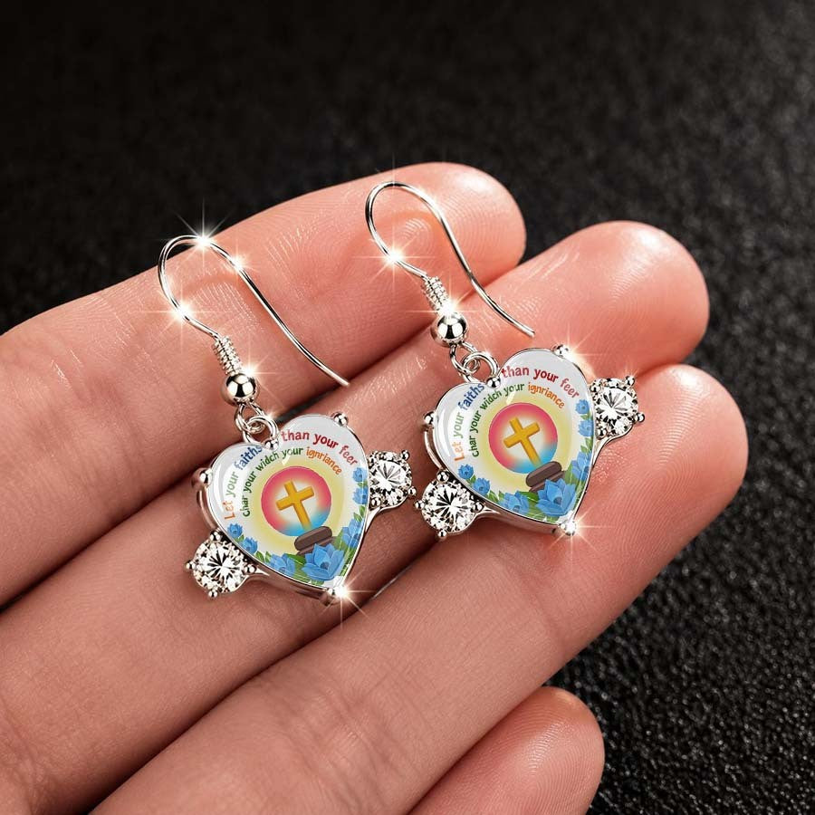 Faith Heart Glass Earrings