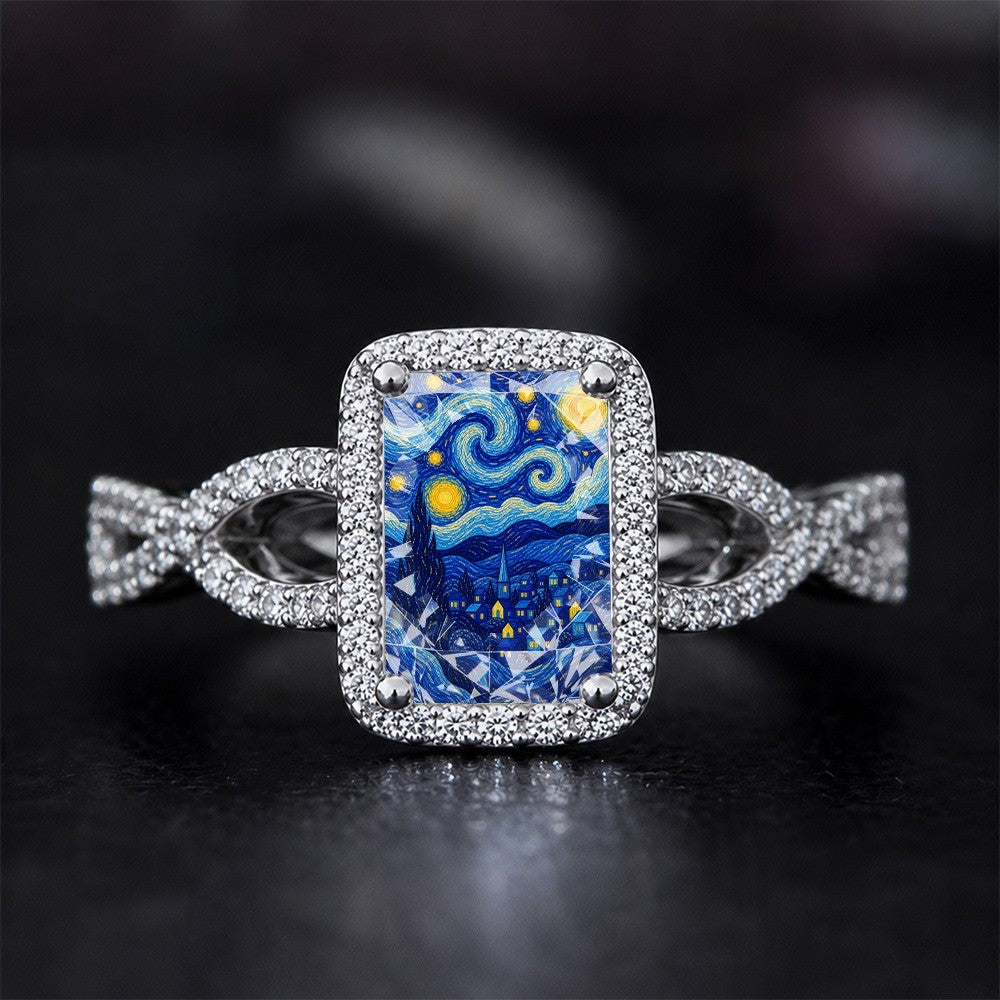 Starry Night Village Square Ring