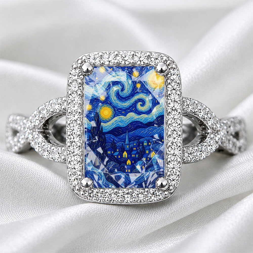 Starry Night Village Square Ring