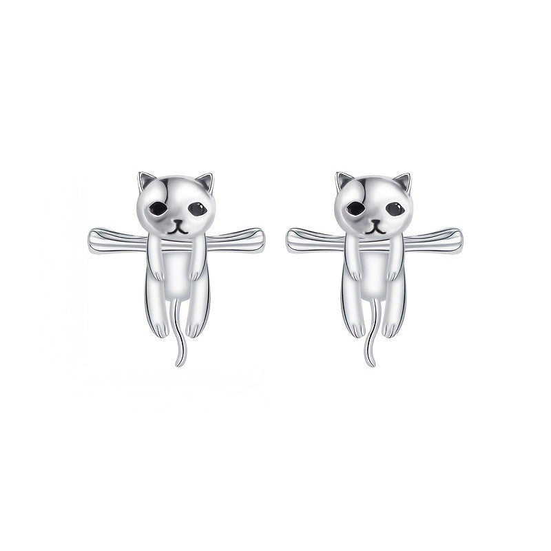 Lazy Cat Stud Earrings