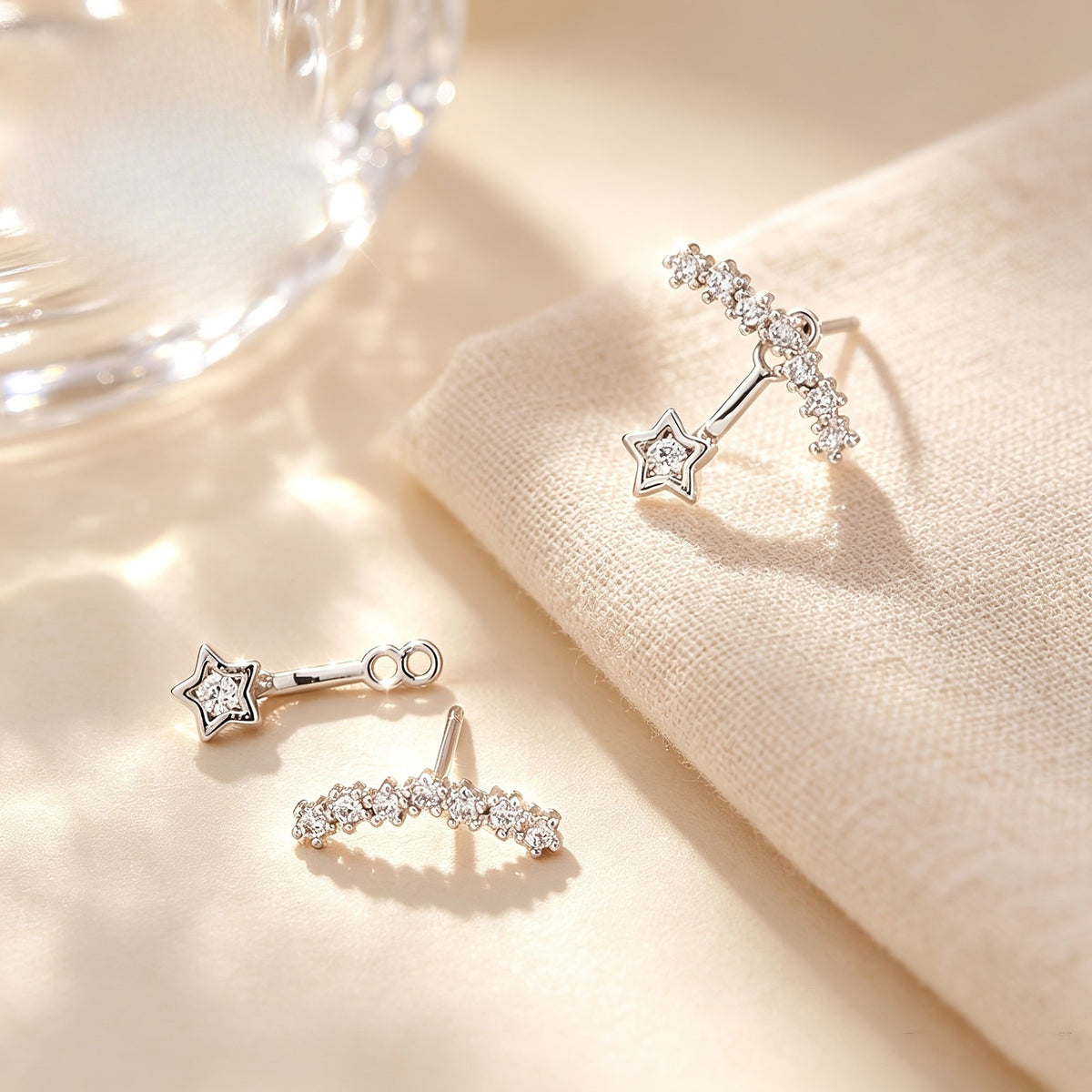 Crystal Star Drop Earrings