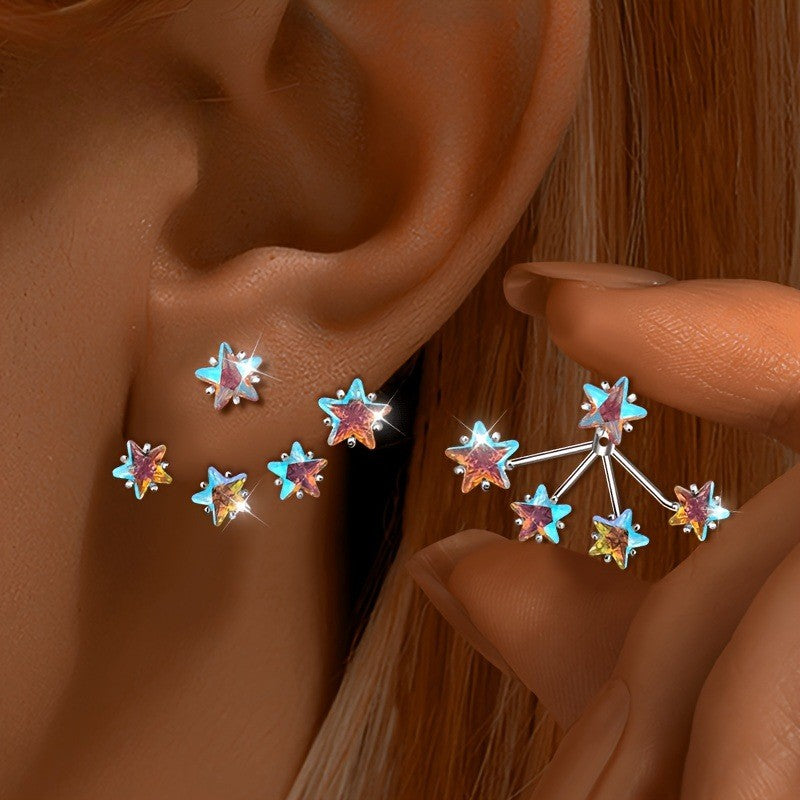 Iridescent Star Cluster Ear Cuff
