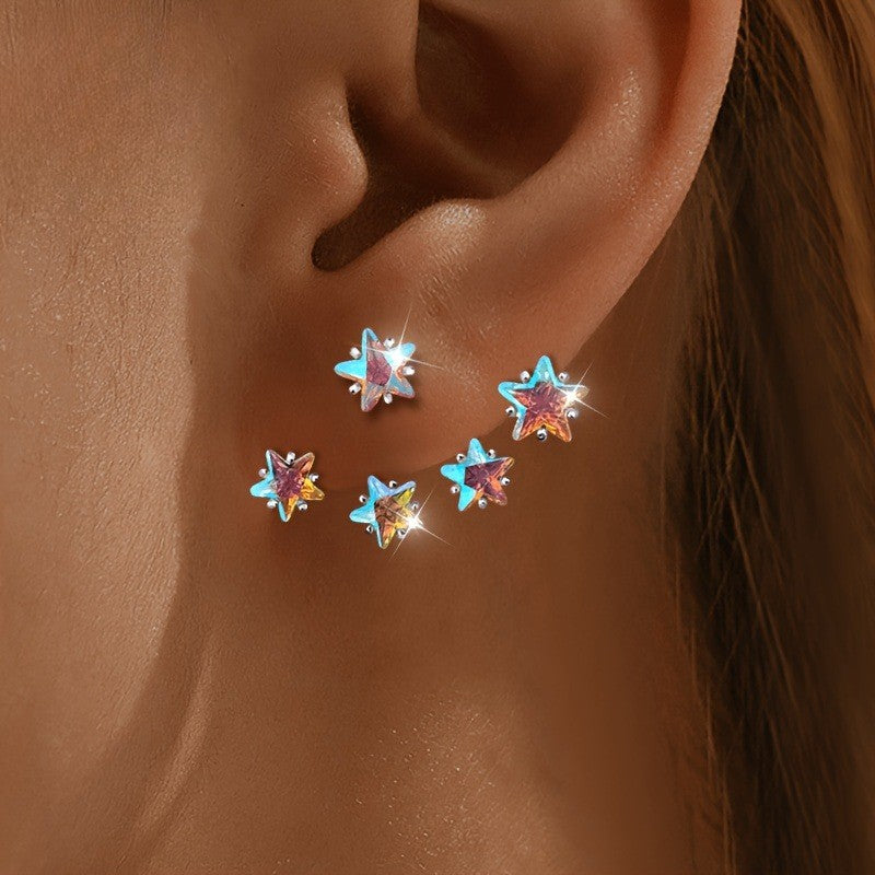 Iridescent Star Cluster Ear Cuff