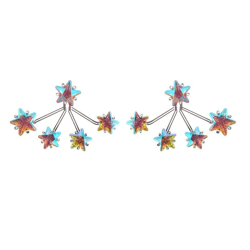Iridescent Star Cluster Ear Cuff