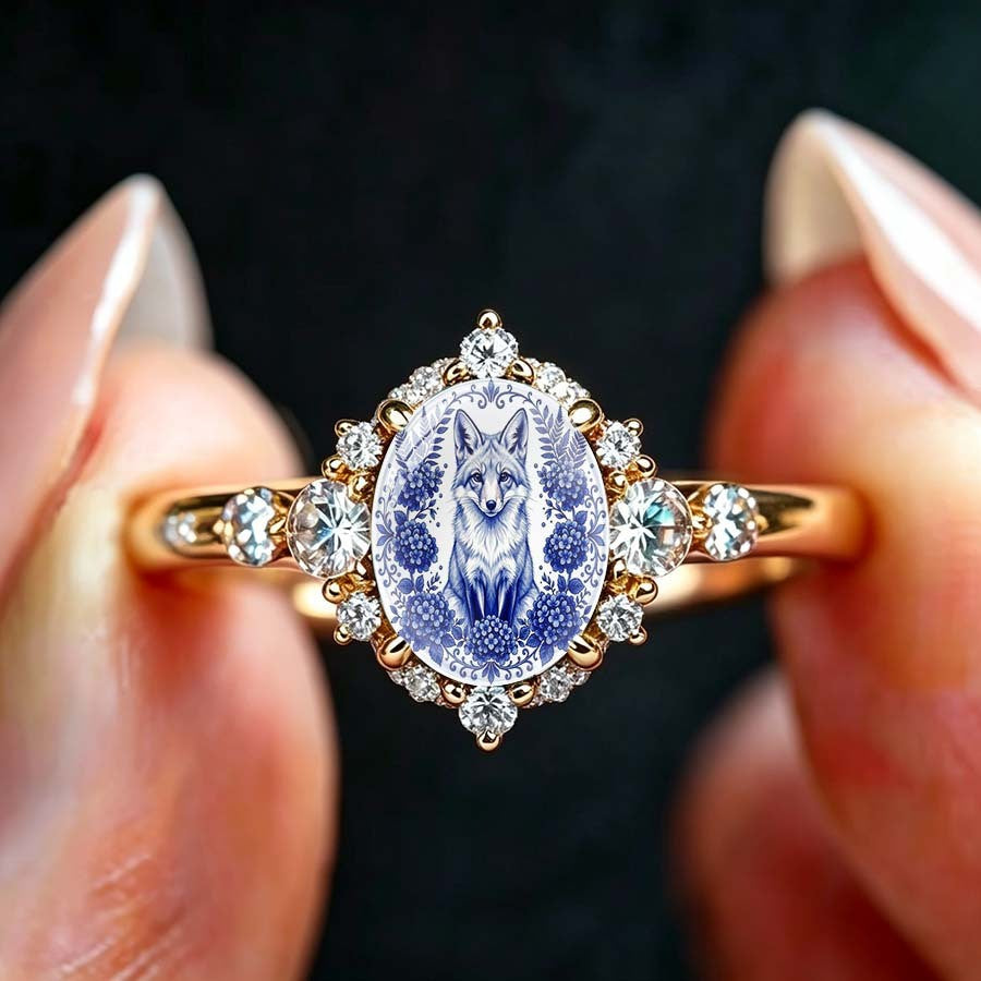 Blue Fox Oval Ring
