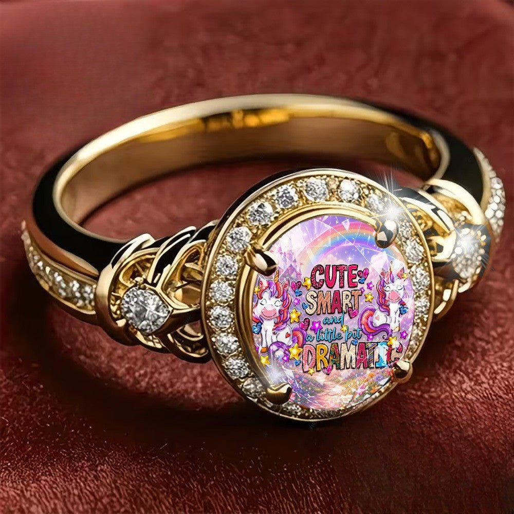 Unicorn Crystal Statement Ring