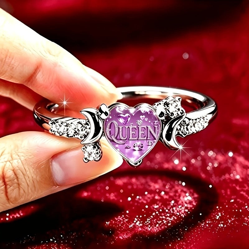 Purple Queen Heart Ring