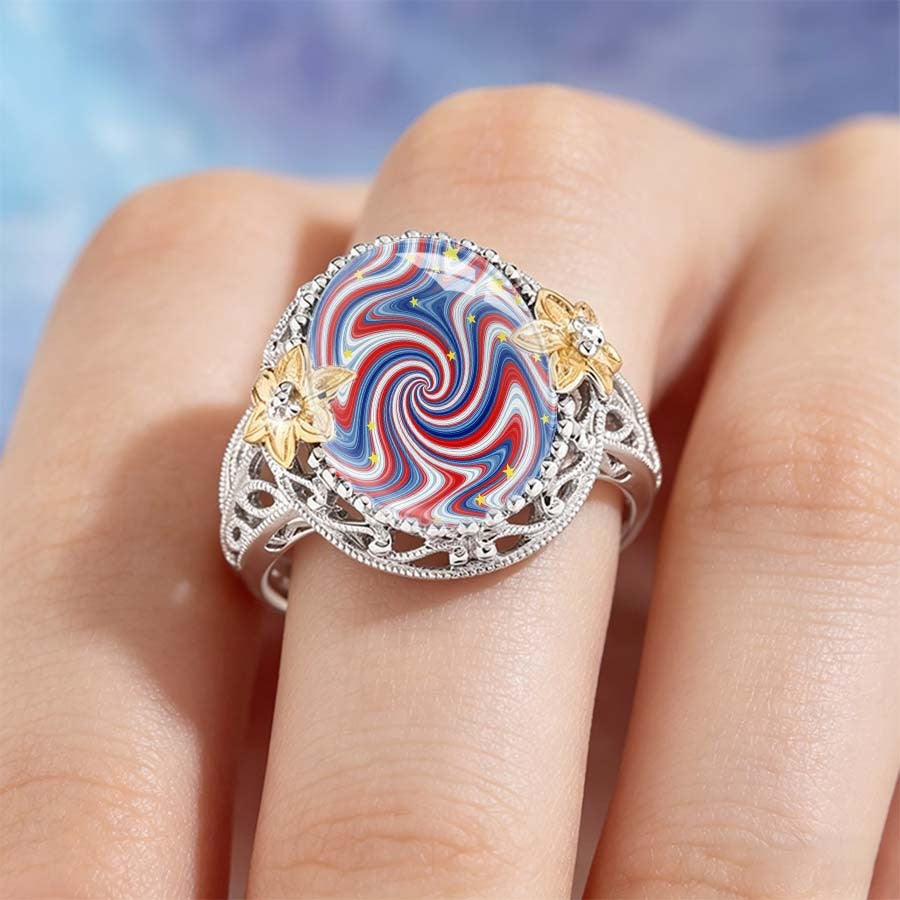 Swirl Star Statement Ring