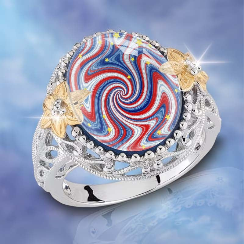 Swirl Star Statement Ring