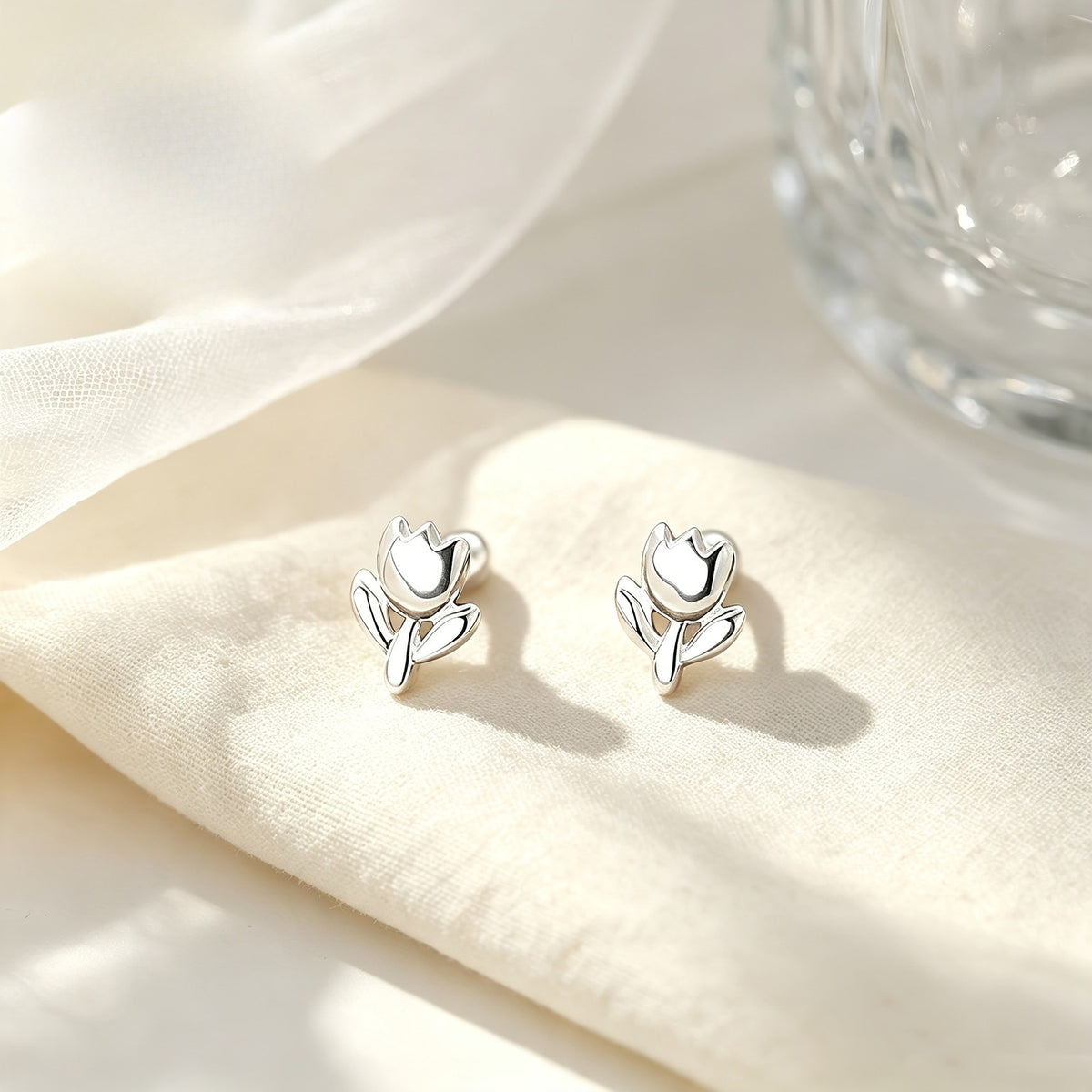 Tulip Flower Stud Earrings