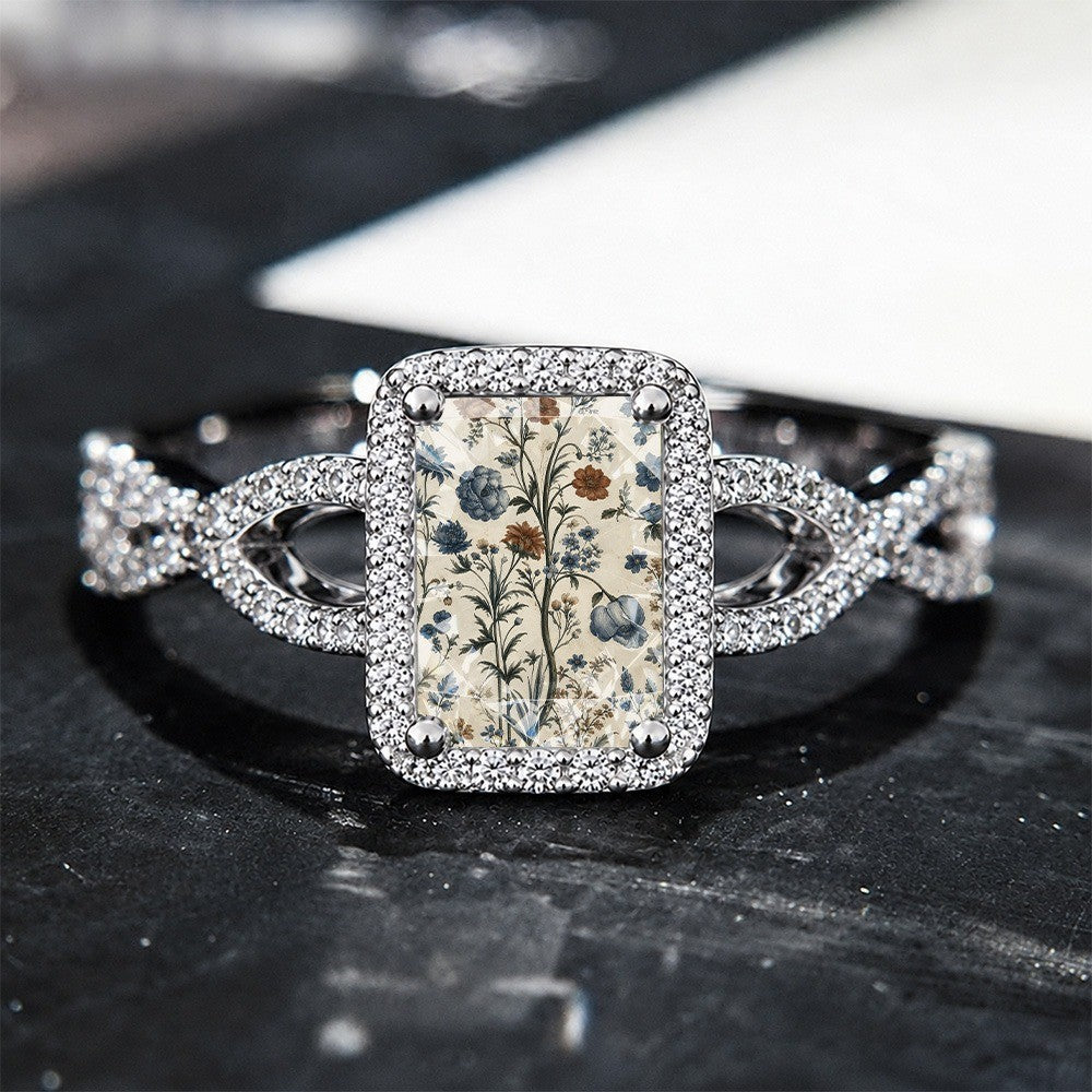 Botanical Illustration Square Ring