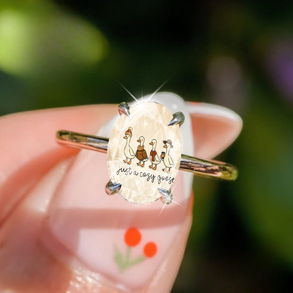Cozy Goose Oval Ring