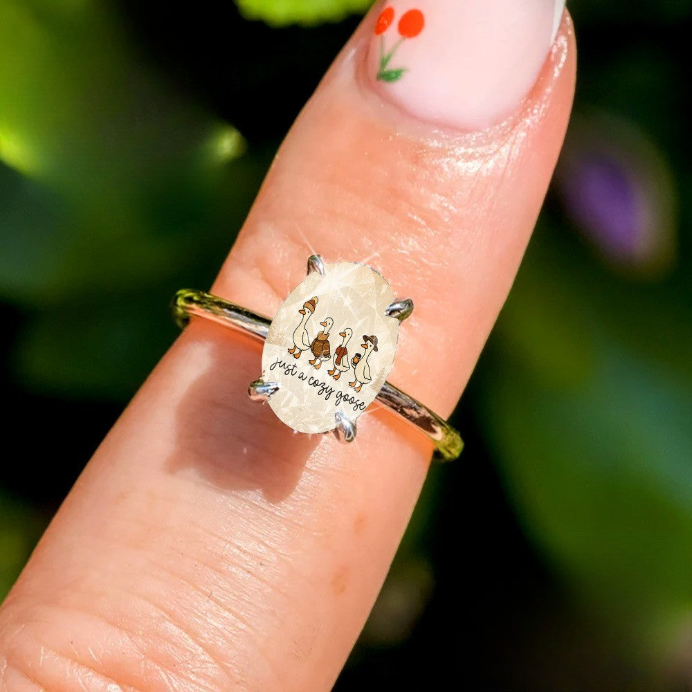 Cozy Goose Oval Ring