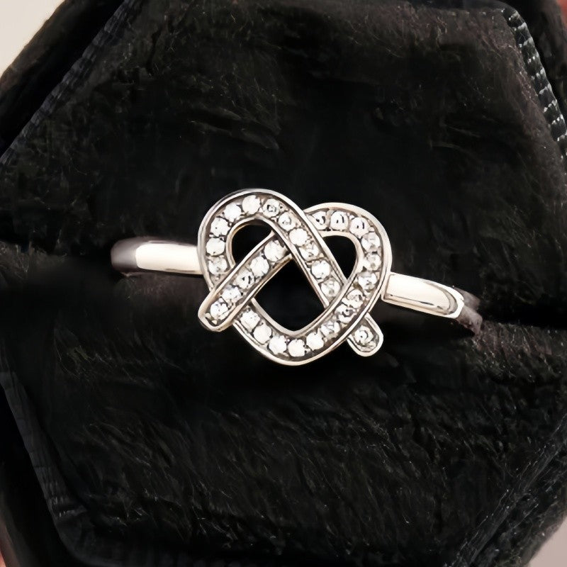 Crystal Heart Knot Ring