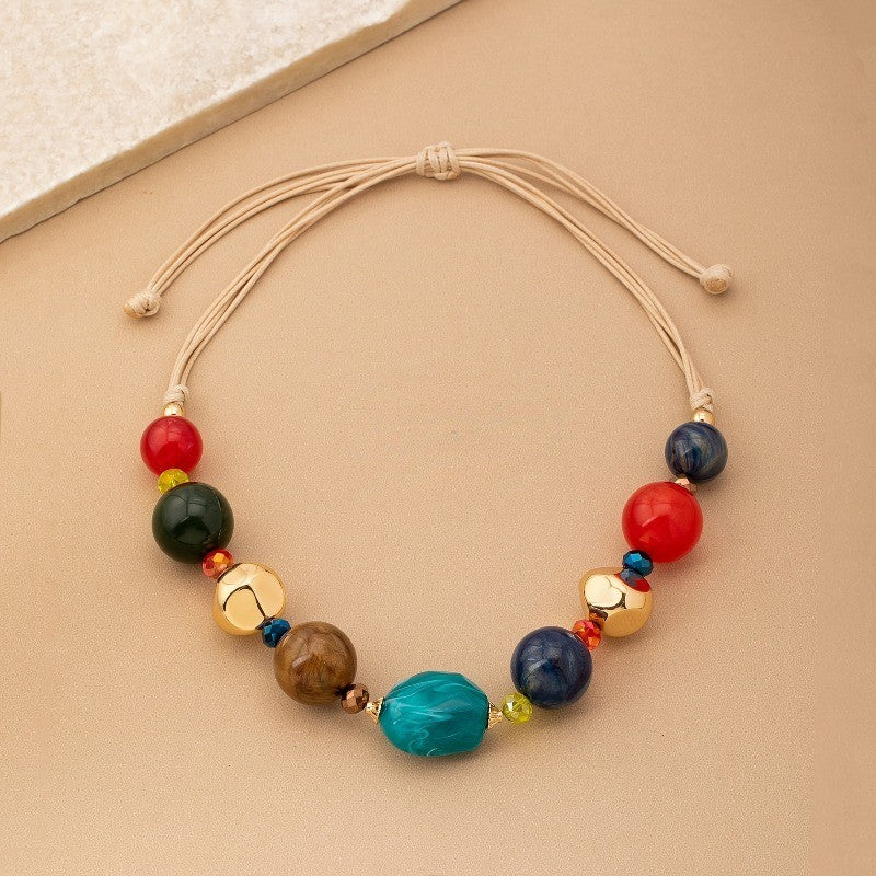 Multicolor Bead Statement Necklace