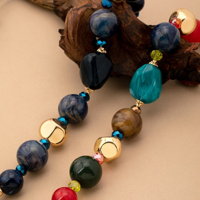 Multicolor Bead Statement Necklace