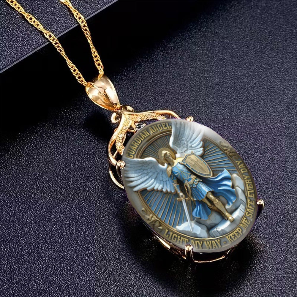 Guardian Angel Oval Necklace