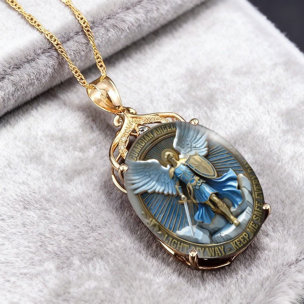Guardian Angel Oval Necklace
