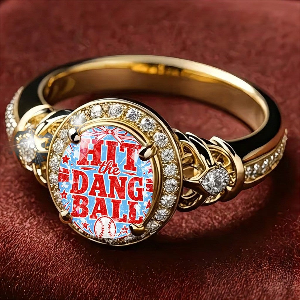 Baseball Slogan Statement Ring