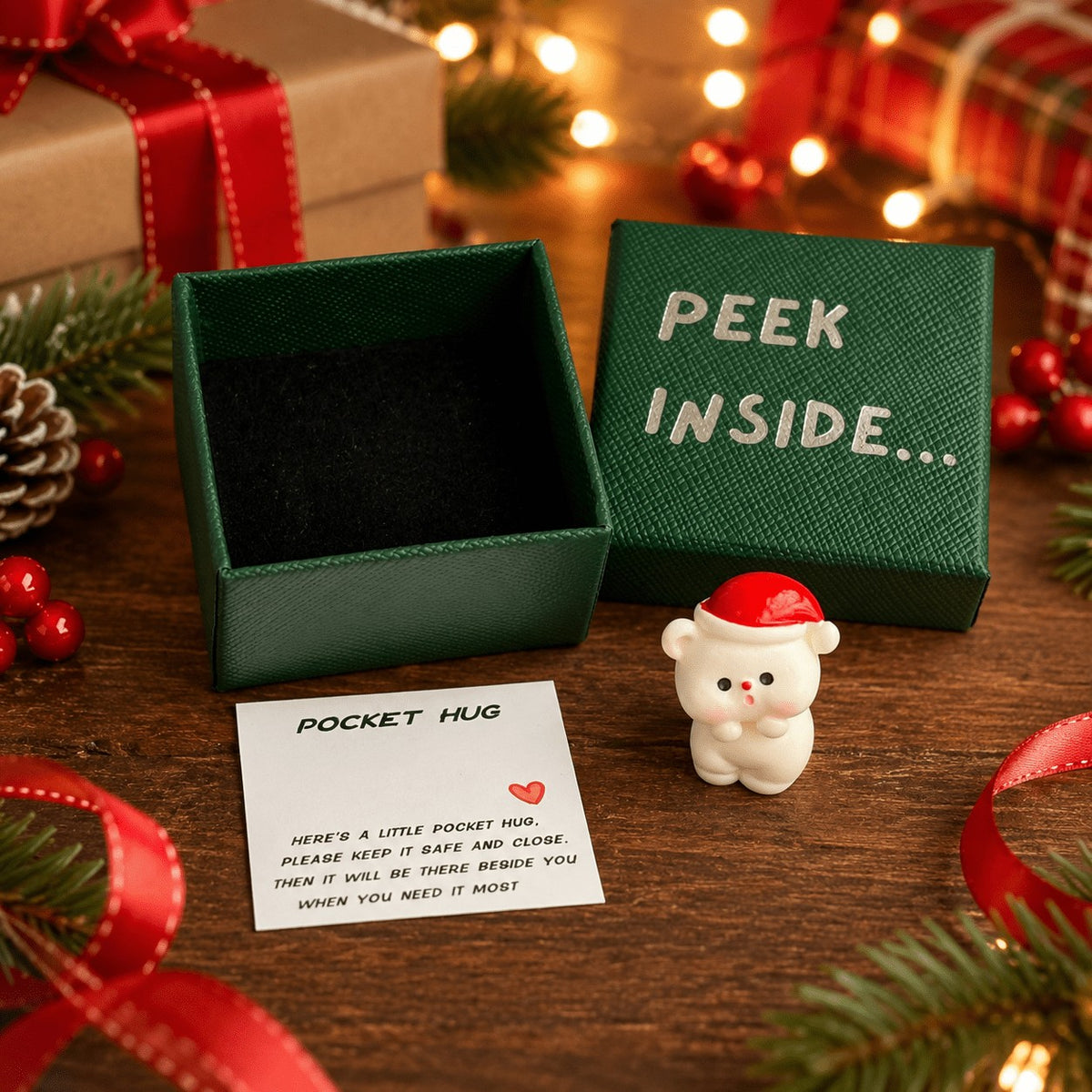 Santa Bear Pocket Hug Box