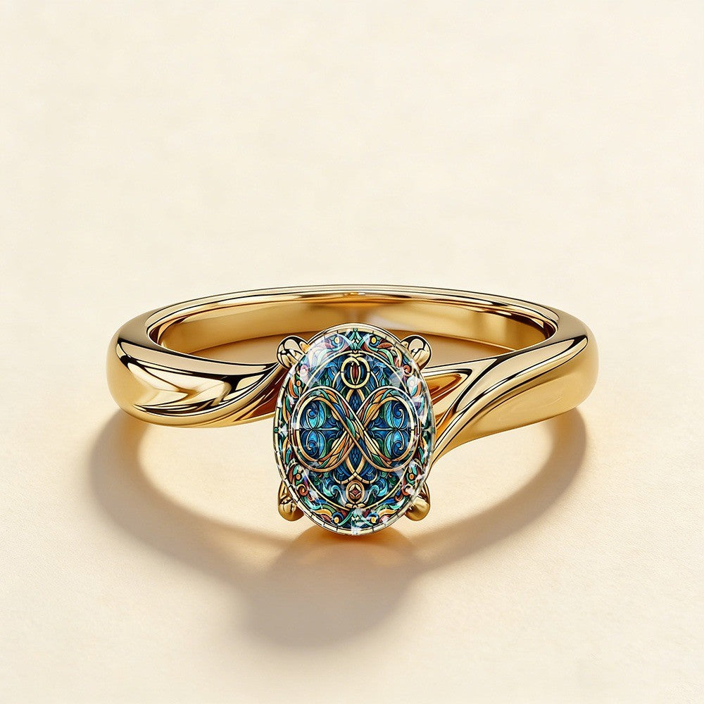 Blue Mosaic Infinity Ring