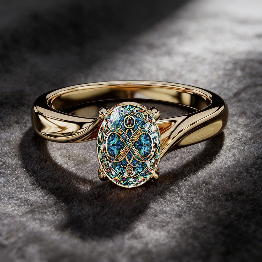 Blue Mosaic Infinity Ring