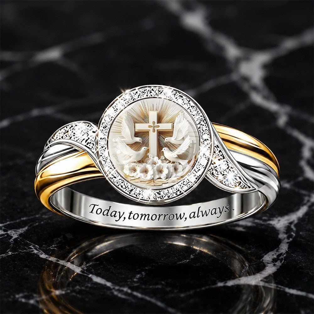 Dove & Cross Statement Ring
