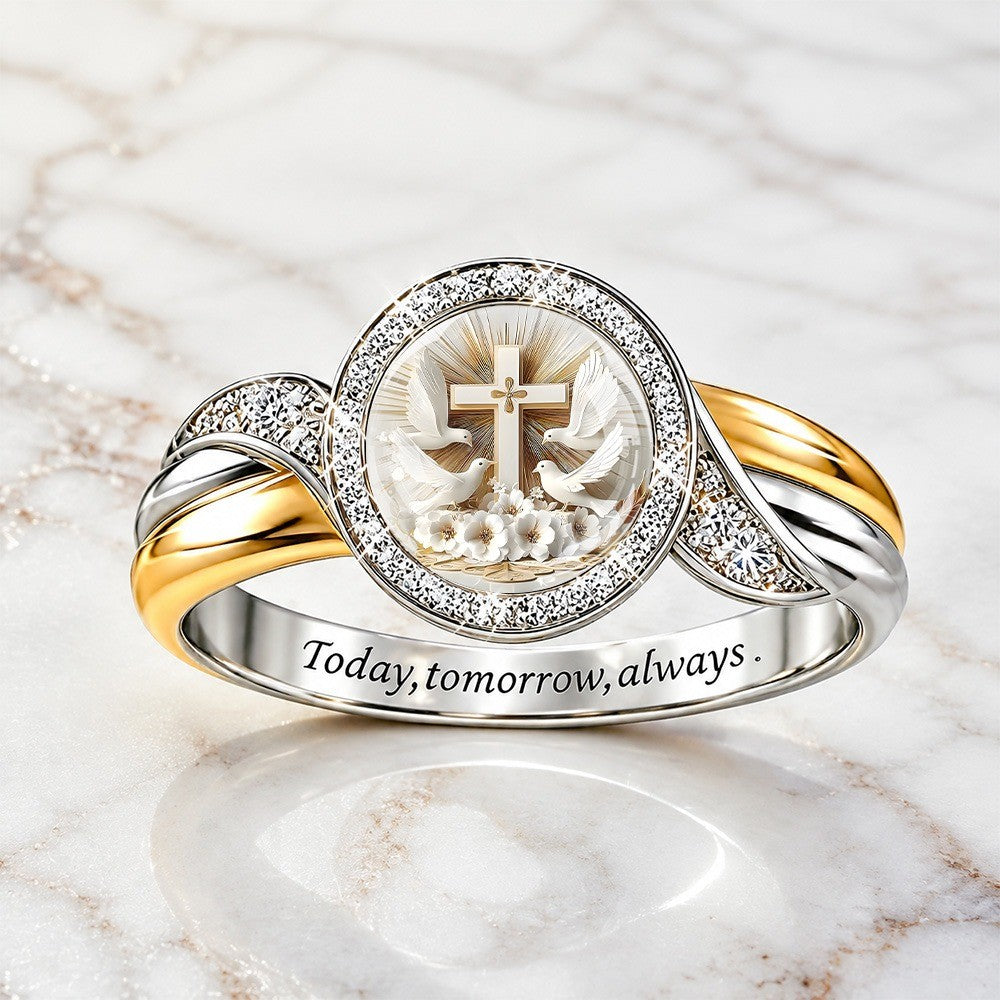 Dove & Cross Statement Ring
