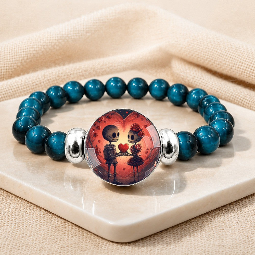 Skeleton Couple Heart Bracelet