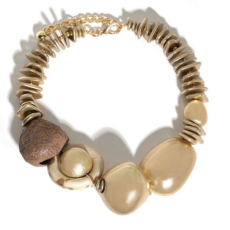 Mixed Texture Statement Necklace
