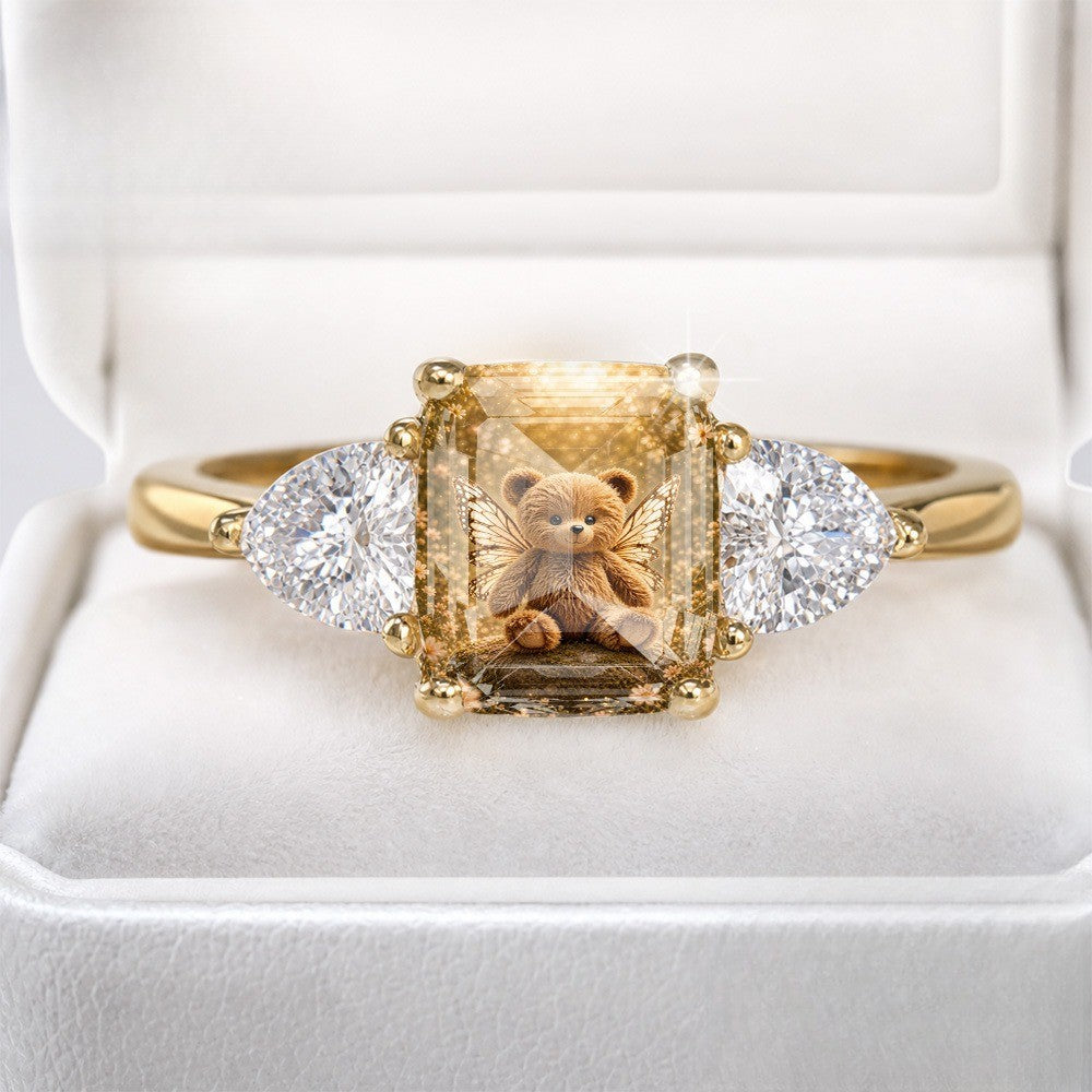 Winged Bear Rectangle Ring