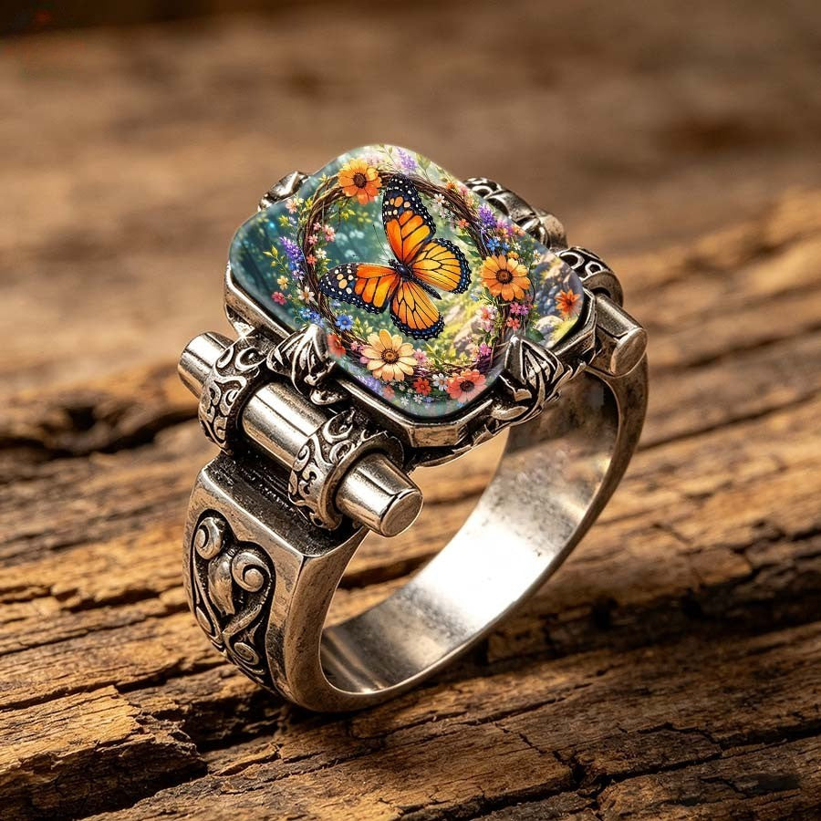 Butterfly Floral Wreath Ring