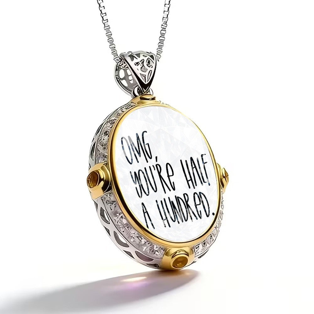 Half A Hundred Oval Pendant Necklace