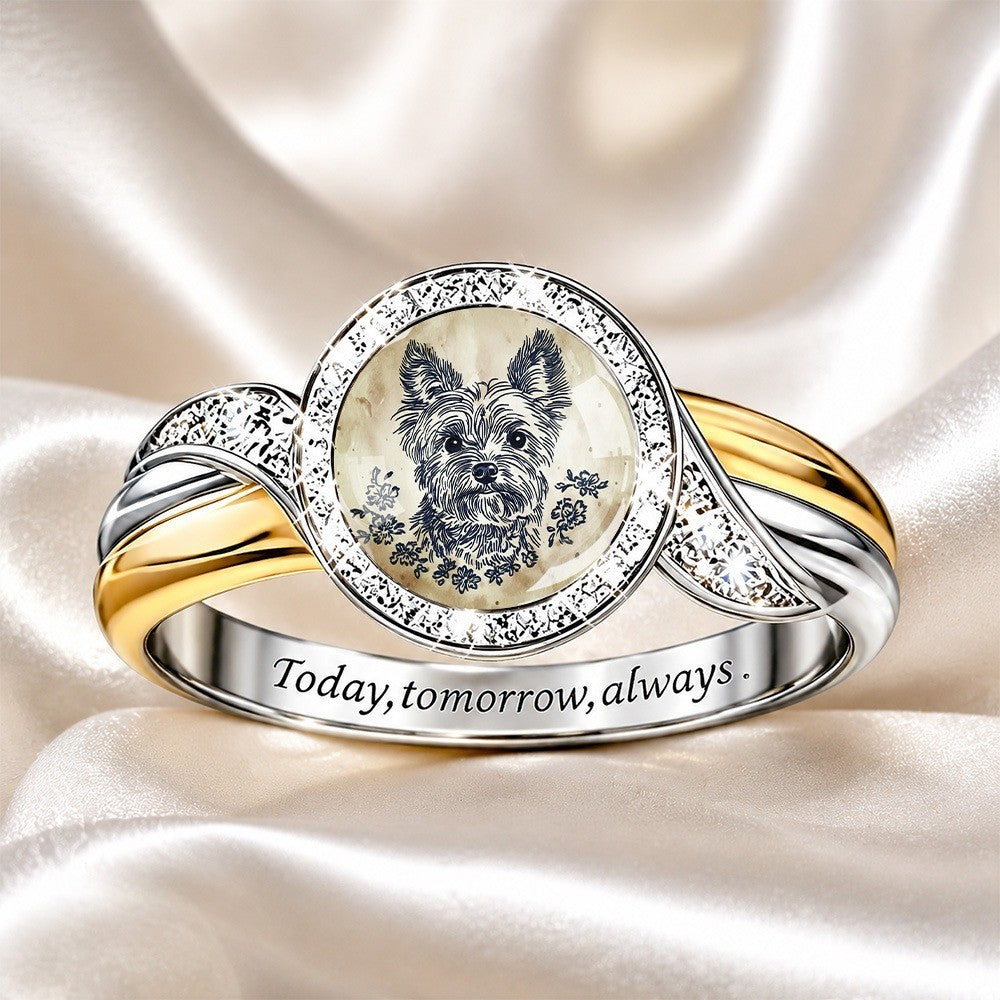 Sketch Dog Portrait Ring