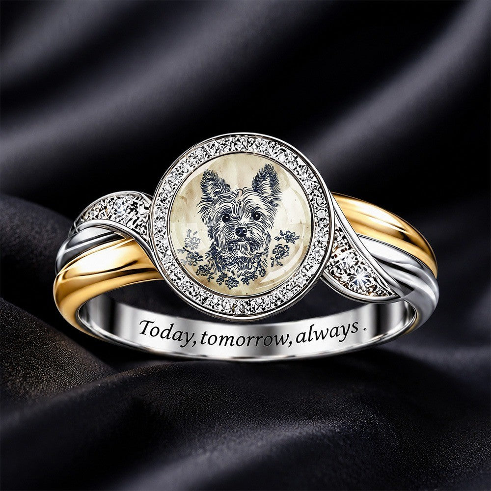 Sketch Dog Portrait Ring