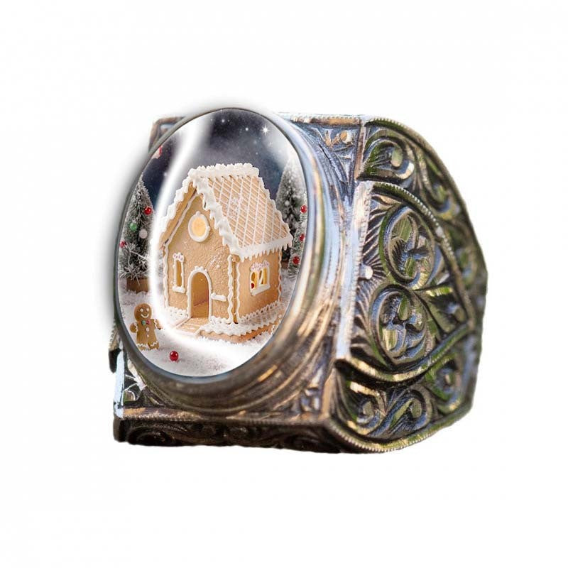 Gingerbread House Dome Ring