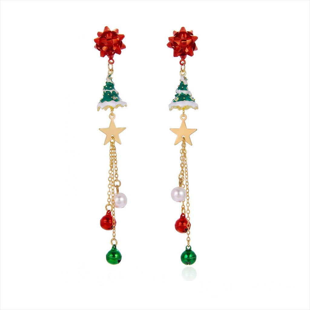 Christmas Tree Star Drop Earrings