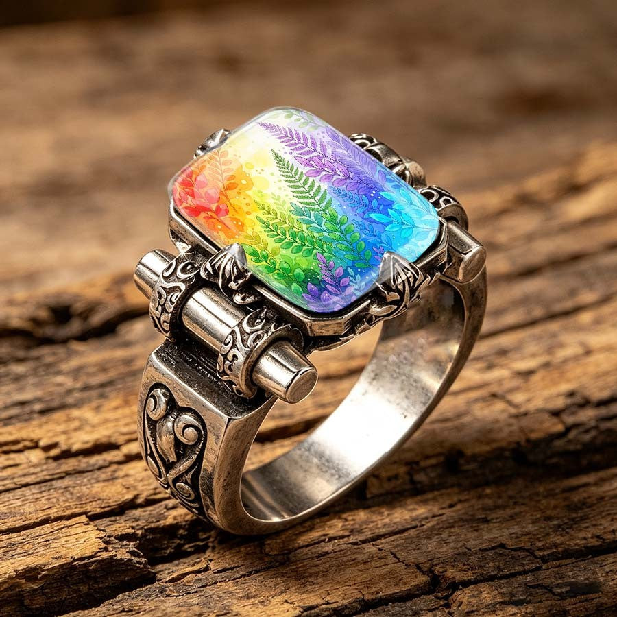 Colorful Botanical Glass Ring