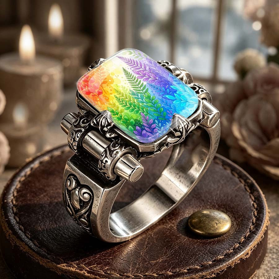 Colorful Botanical Glass Ring