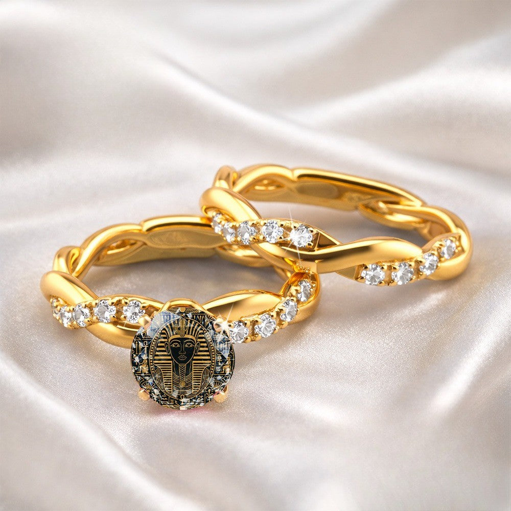 Pharaoh Crystal Twist Ring