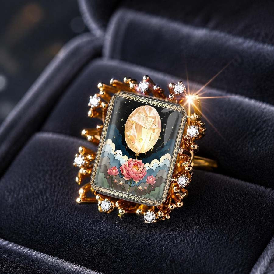 Lotus & Lantern Statement Ring