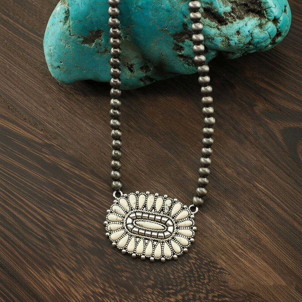 Turquoise Oval Statement Necklace