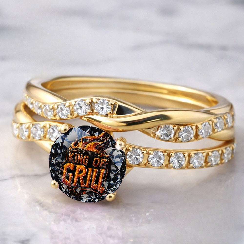 Flame Text Twisted Band Ring
