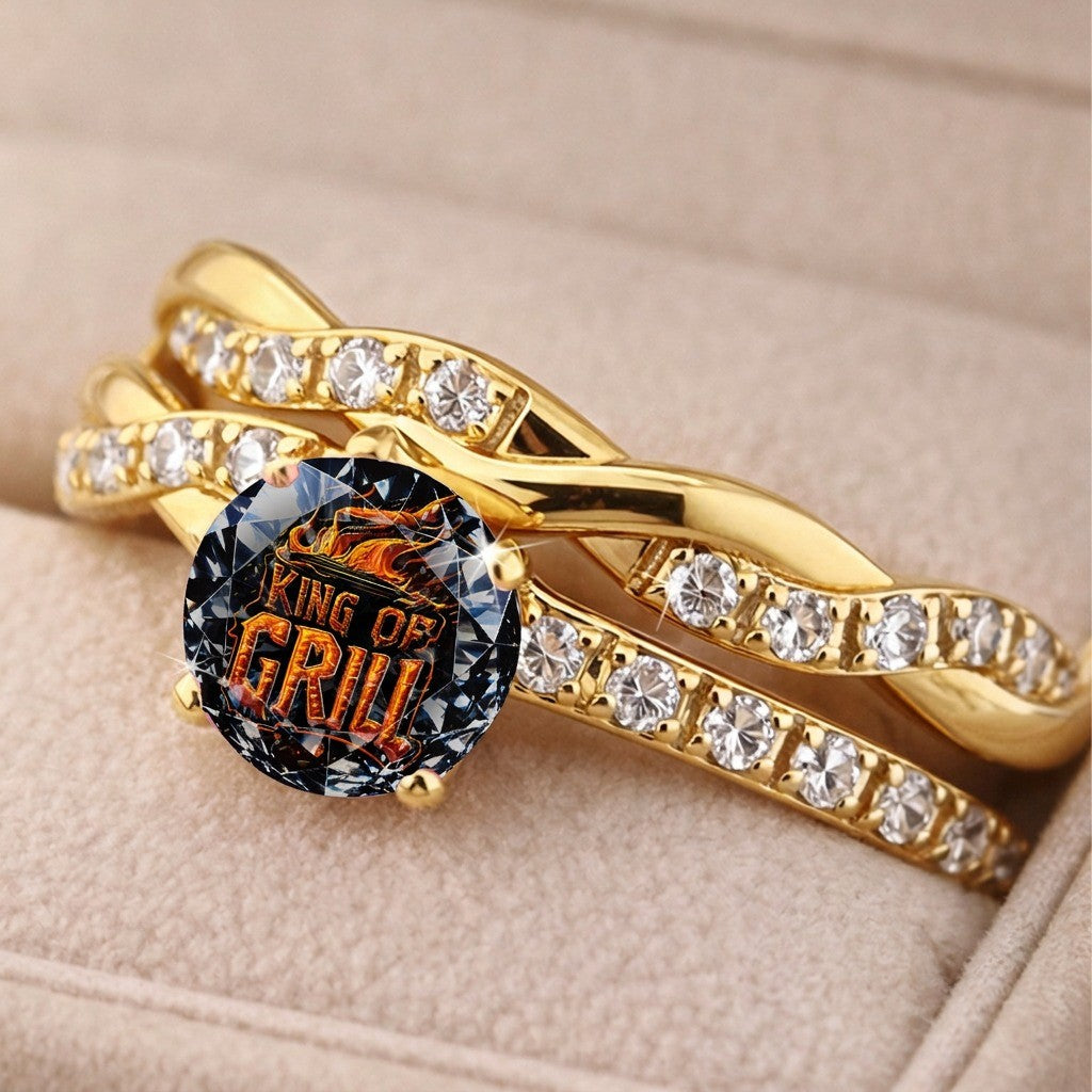 Flame Text Twisted Band Ring