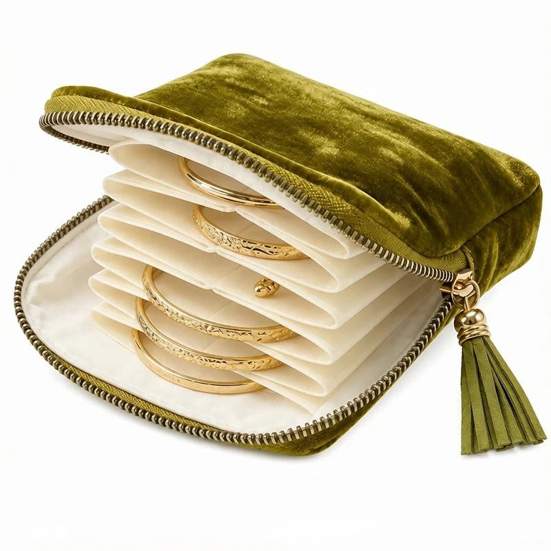 Velvet Zippered Jewelry Pouch