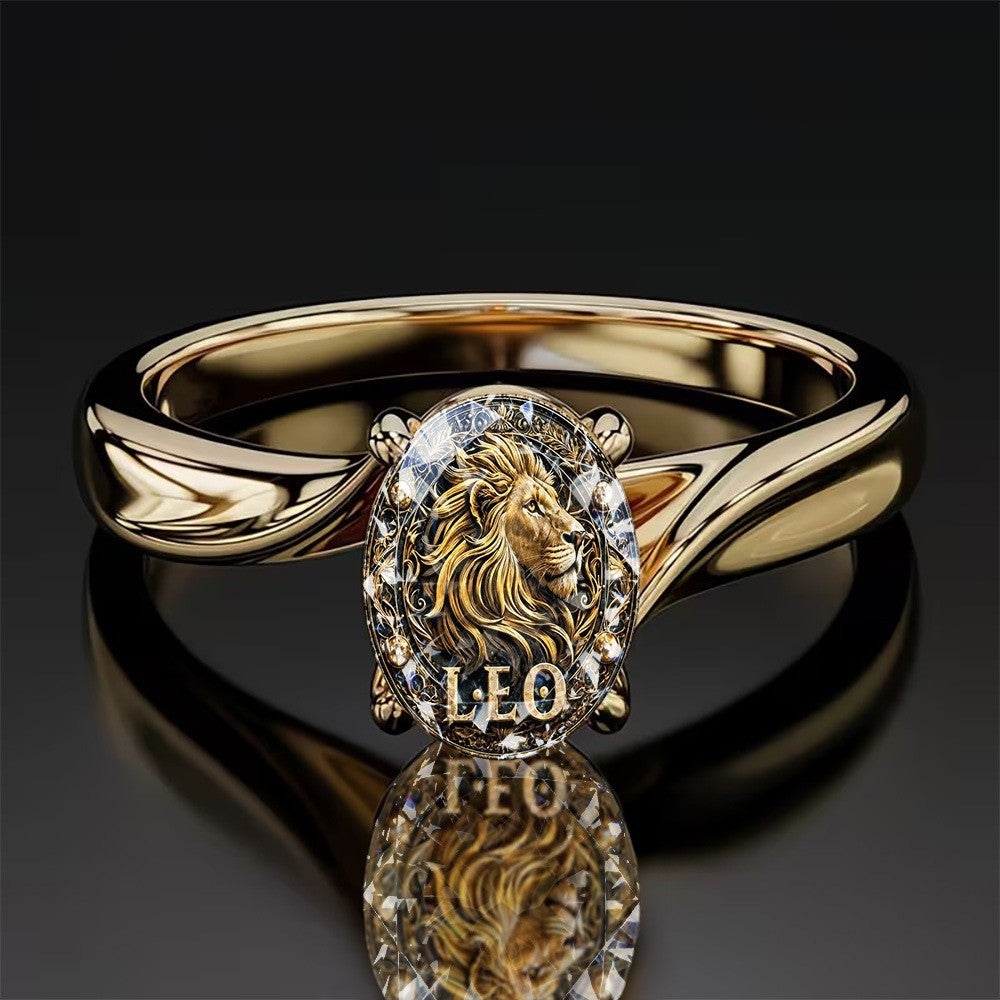 Lion Oval Statement Ring