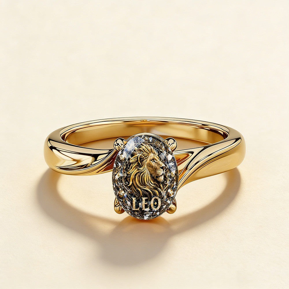 Lion Oval Statement Ring