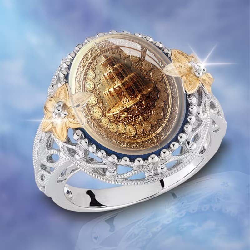 Fountain & Floral Dome Ring