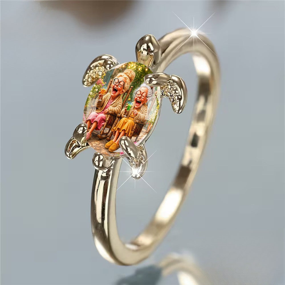 Turtle Portrait Ring