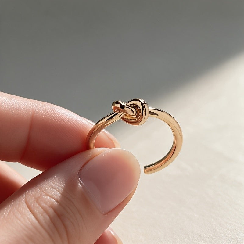 Interlocking Heart Knot Ring